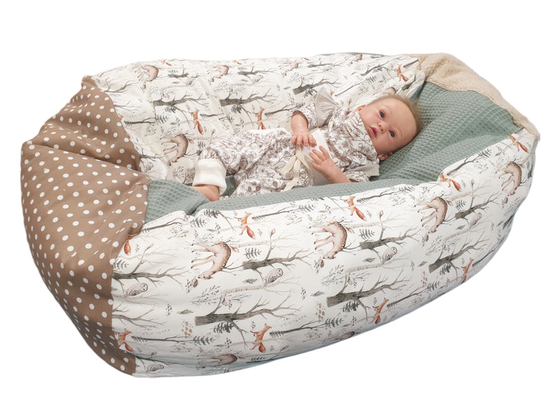 Cuscino per bebè, beanbag per bambini stella grigia 45