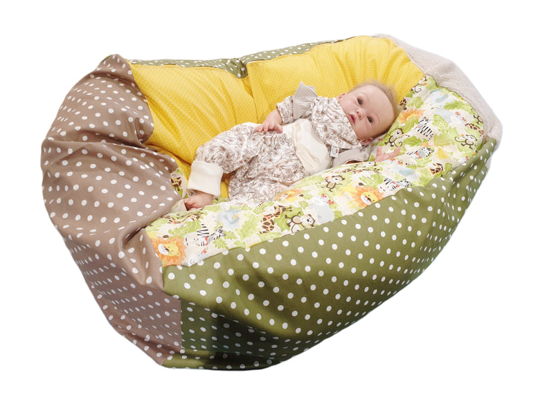 Atelier MiaMia beanbag per bambini beanbag baby cuscino edizione limitata blu, gufi