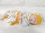 Coole Pumphose oder Babyset kurz und lang Waldtiere Senf 23 von Atelier MiaMia